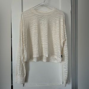 DKNY Tiger Stripe White Workout Top